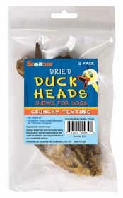 Crunchy Natural Duck Head 2 Pack in Peggable Ziplock Bag