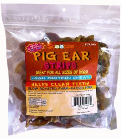 Pig Ear Strips  1 lb.  Zip Lock Bag