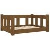 Dog Bed Honey Brown Solid Wood Pine