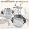 Dog Bowl Stand, 2 Stainless Steel Food/ Water Bowls