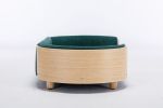 Scandinavian style Elevated Dog Bed  Dark green