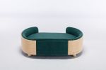 Scandinavian style Elevated Dog Bed  Dark green