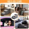 Gray Dog Stairs for High Beds or Couch