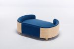 Scandinavian style Elevated Dog Bed, Dark Blue