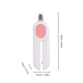 Dog Nail Clippers, With LED Light, And Circular Cut-hole (Color: Pink)