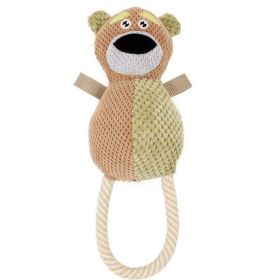 Pet Life Plush Huggabear Tugging Dog Toy (Color: Brown/Olive)