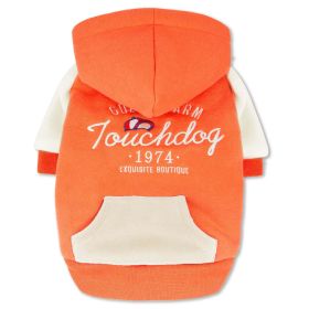Touchdog 'Heritage' Dog Hoodie (Color: Orange, size: X-Small)