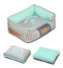Touchdog Polka-Striped Polo Easy Wash Rectangular Fashion Dog Bed
