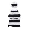 Pet Life Striped Retro Inmate Prisoner  Dog Costume
